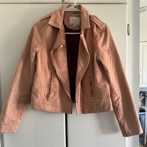 Mauve Faux Leather Jacket